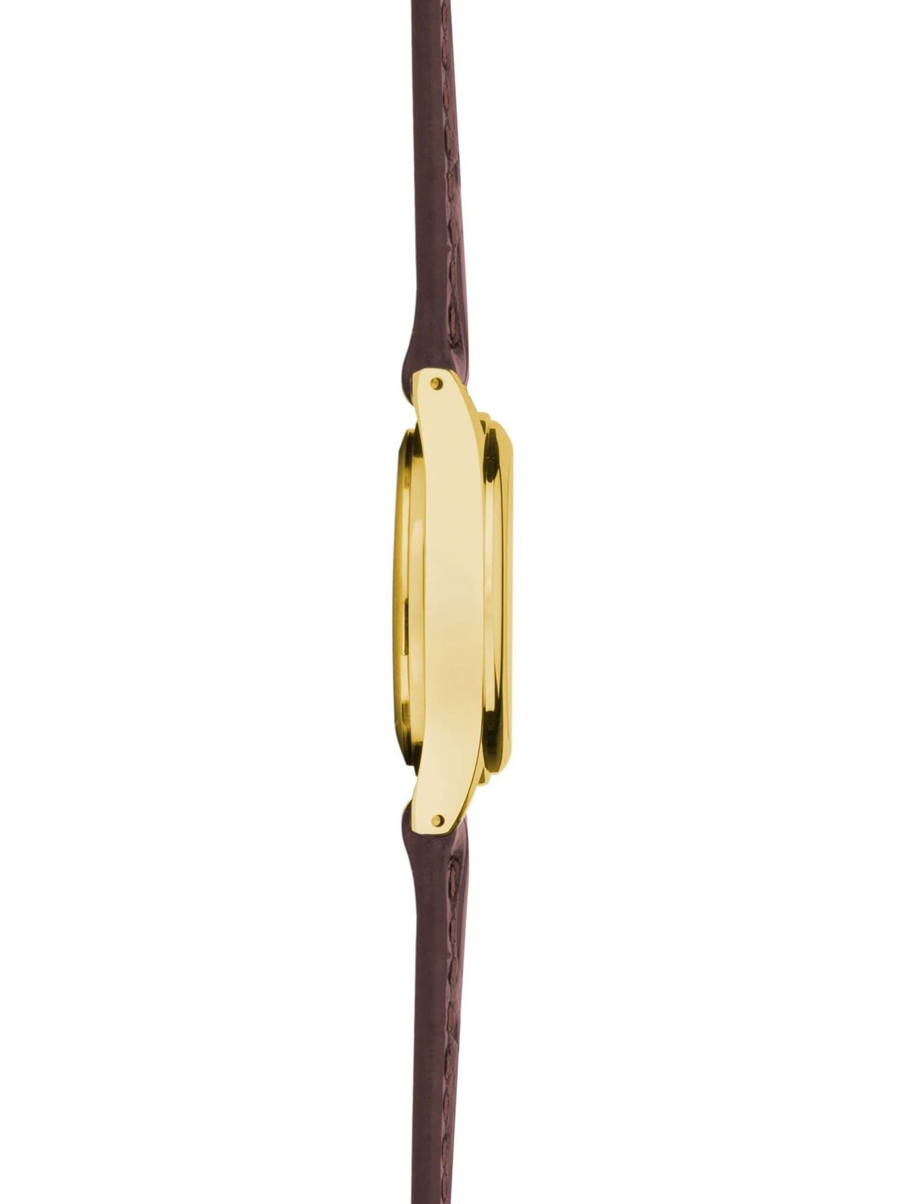 Women's 25mm Round Analogue Watch with Grey Leather Strap