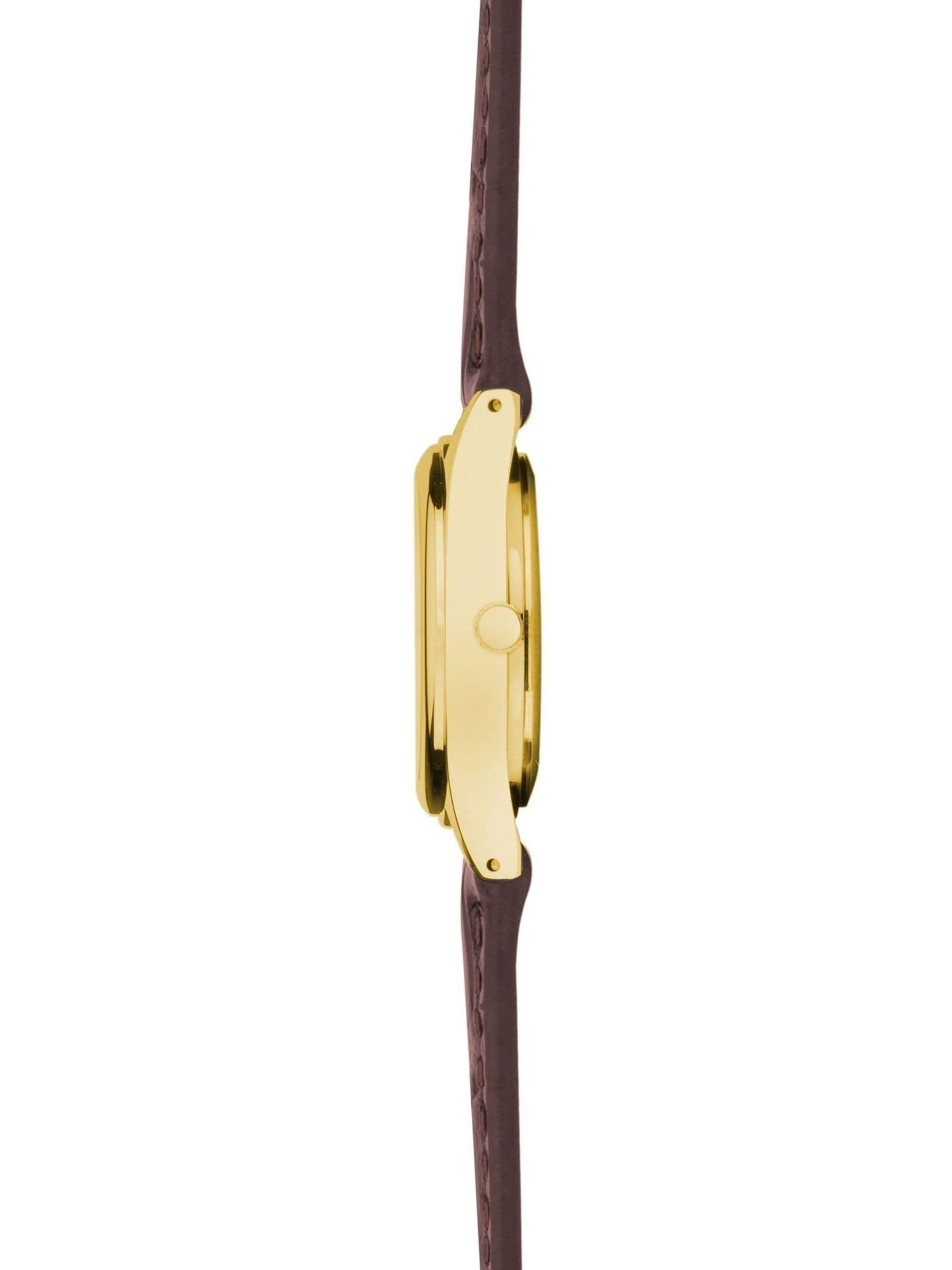 Women's 25mm Round Analogue Watch with Grey Leather Strap