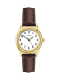 Women's 25mm Round Analogue Watch with Grey Leather Strap