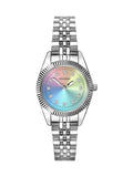 Women's 26mm Round Analogue Watch with Silver Bracelet and Sparkling Dial