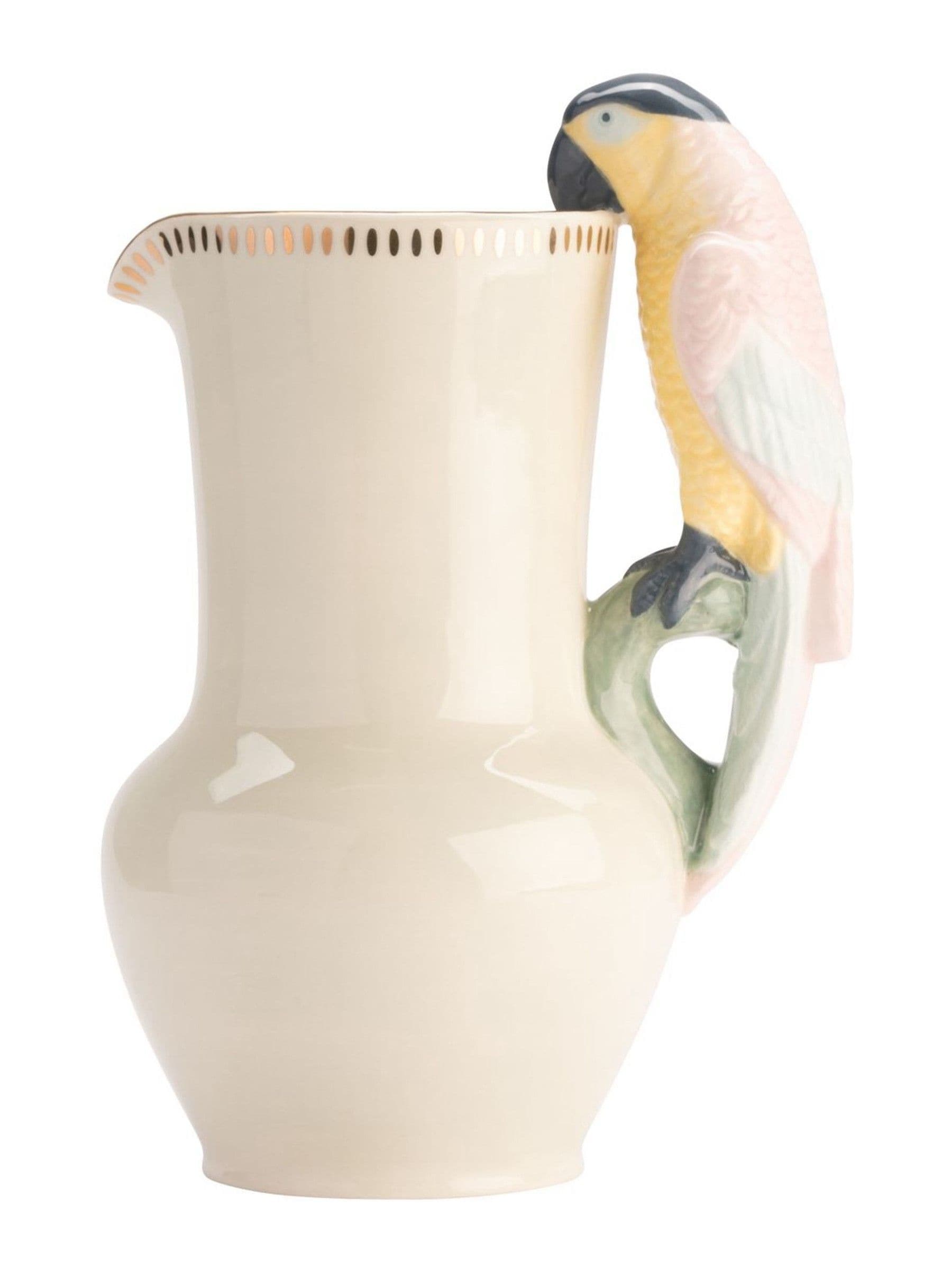 Yvonne Ellen green parrot jug with gold trim (British brand)