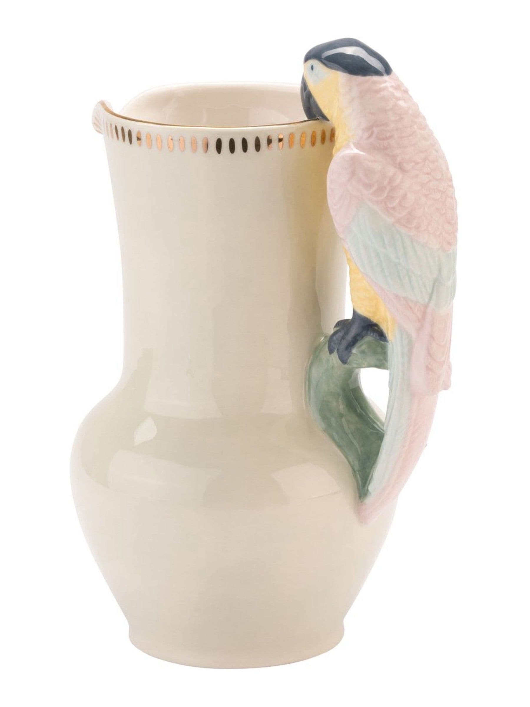 Yvonne Ellen green parrot jug with gold trim (British brand)