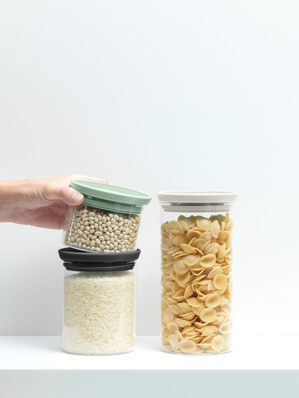 Brabantia Set of 3 Transparent Glass Jars