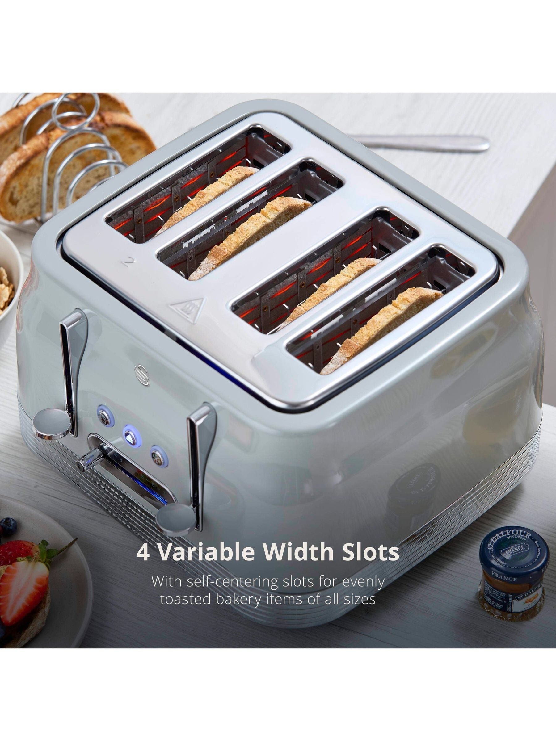 Swan Grey Retro 4 Slice Toaster (British brand)