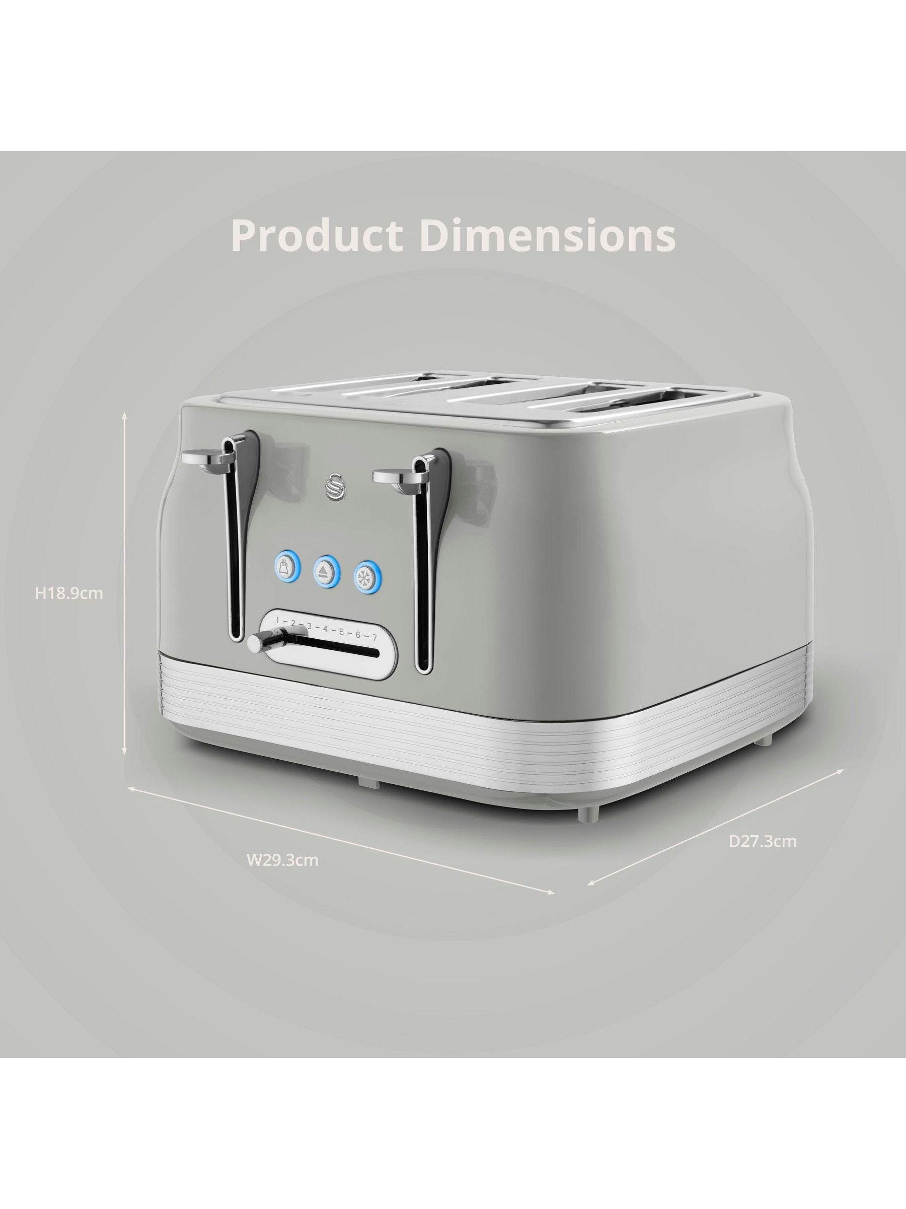 Swan Grey Retro 4 Slice Toaster (British brand)