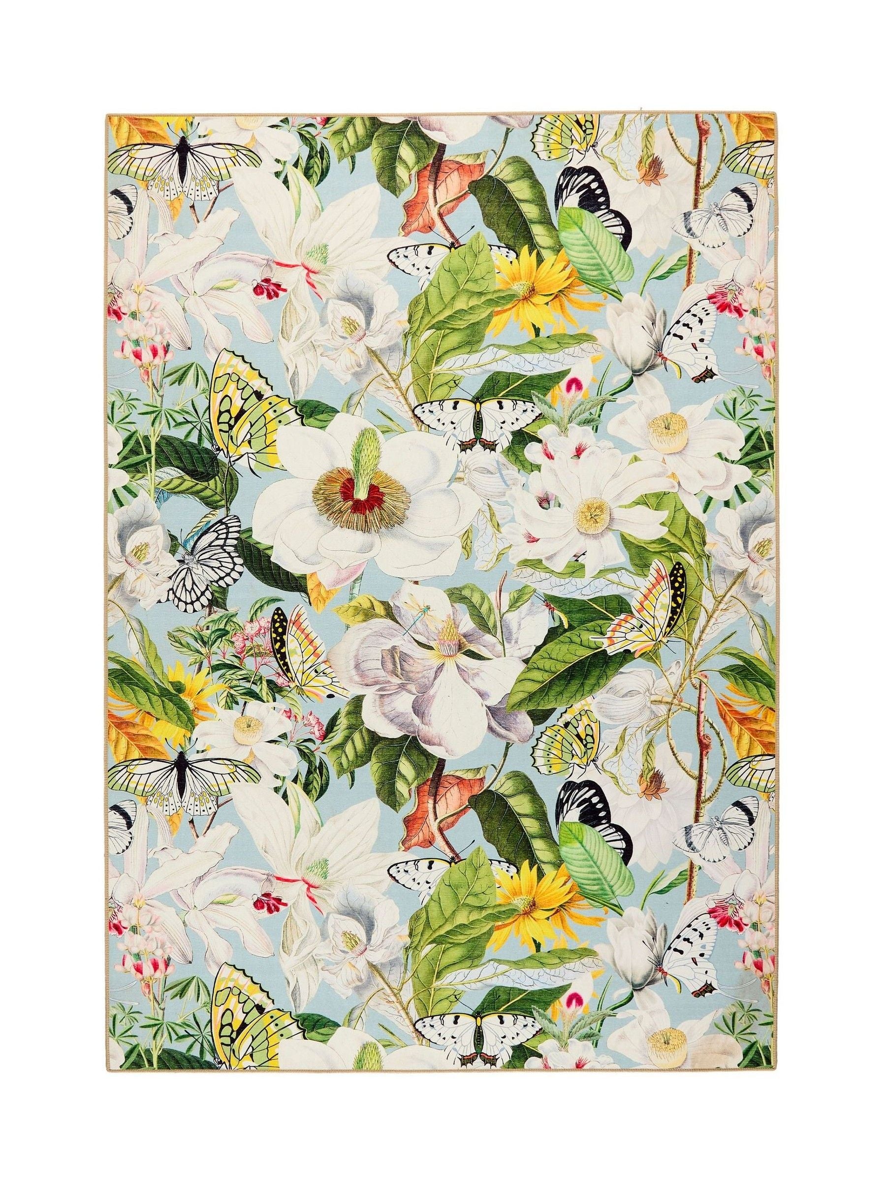 Hug Rug Butterfly Blooms rug, imported from the UK