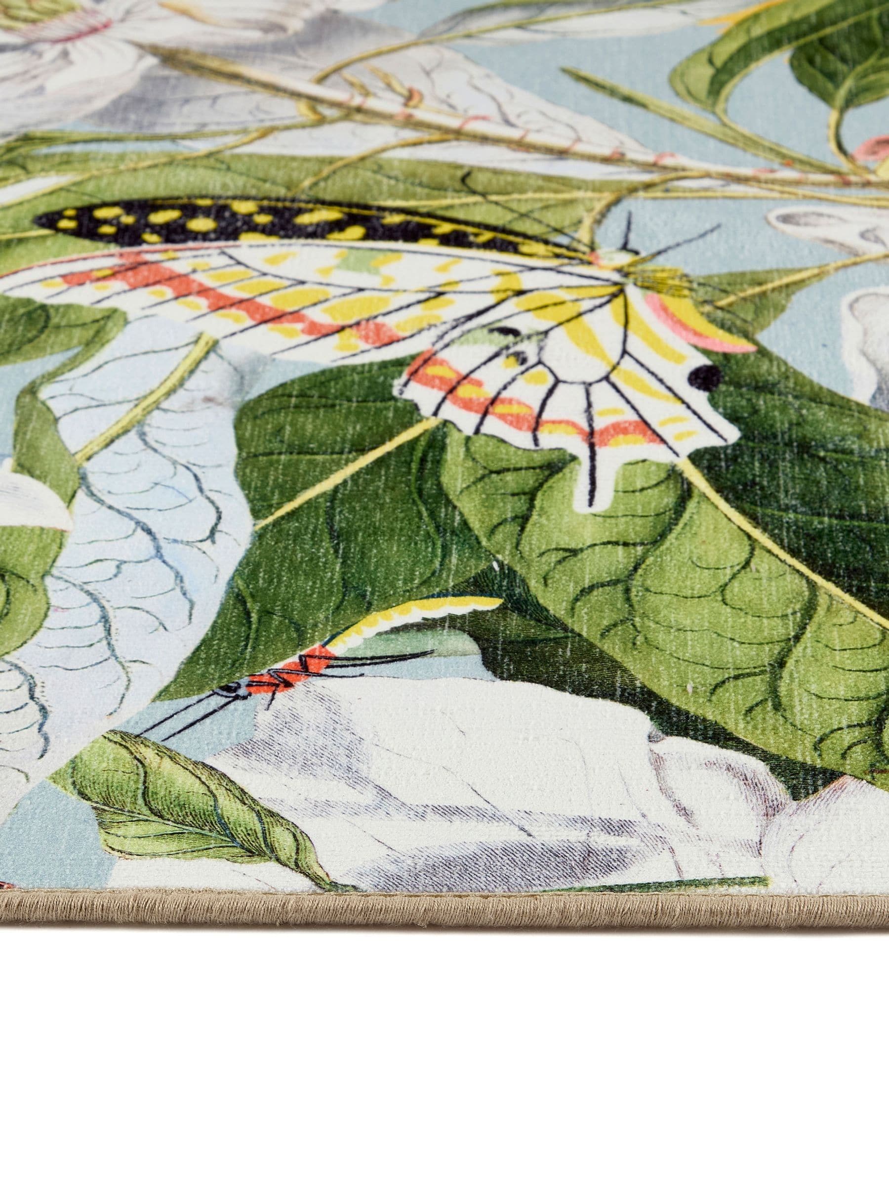 Hug Rug Butterfly Blooms rug, imported from the UK