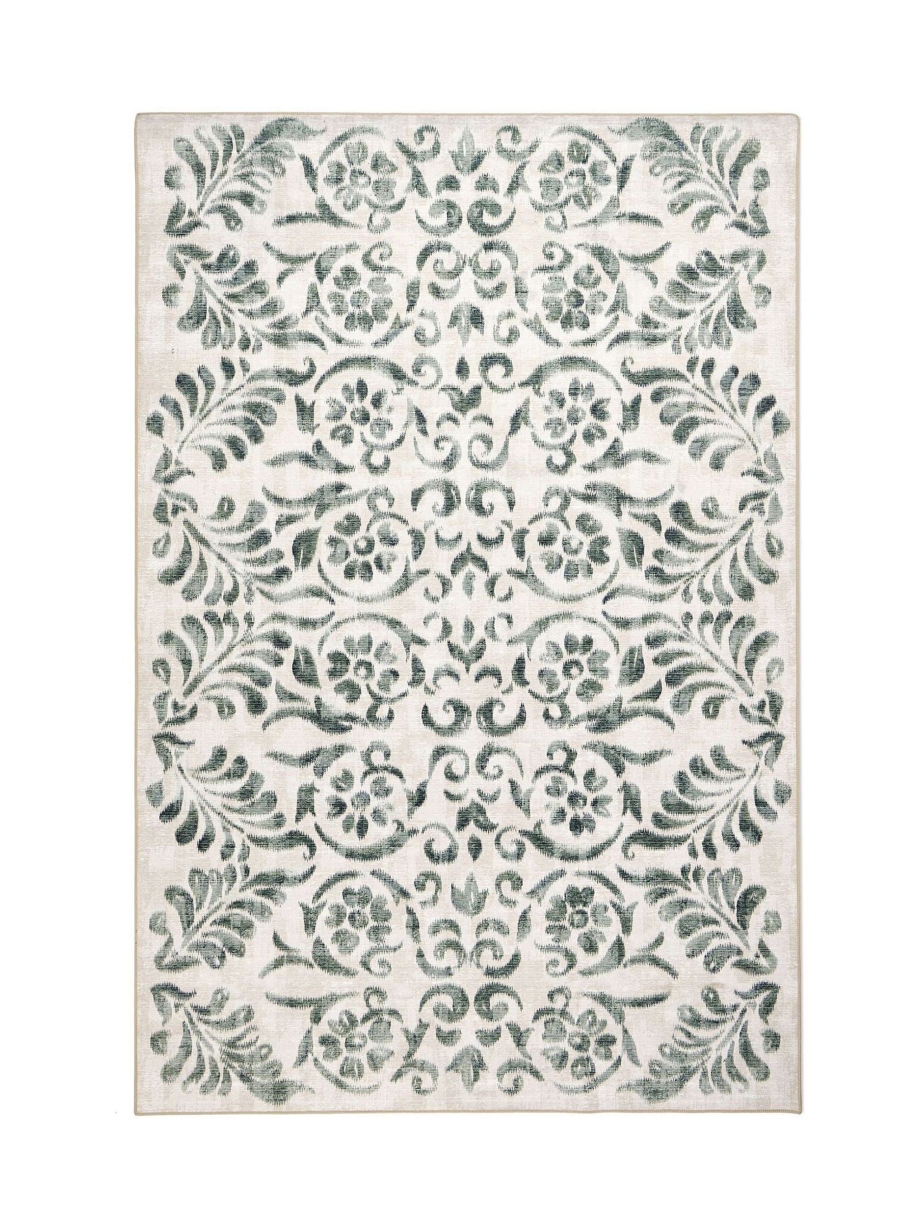 Hug Rug Green Vintage Scroll rug (British brand)