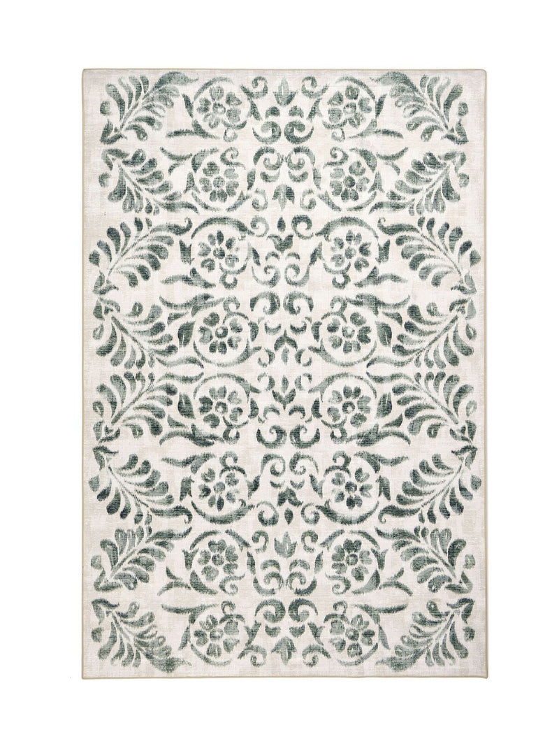 Hug Rug Green Vintage Scroll rug (British brand)