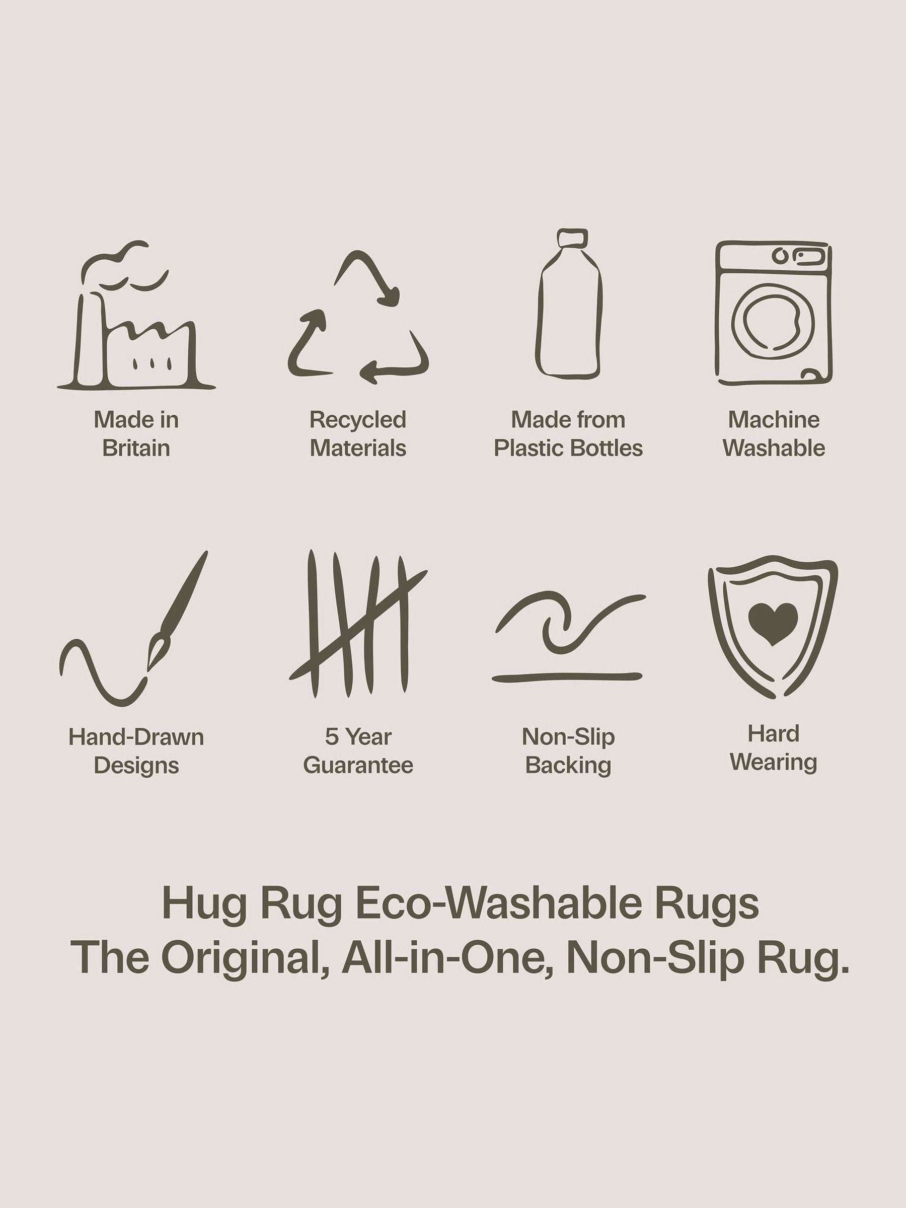 Hug Rug Green Vintage Scroll rug (British brand)