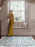 Hug Rug Green Vintage Scroll rug (British brand)