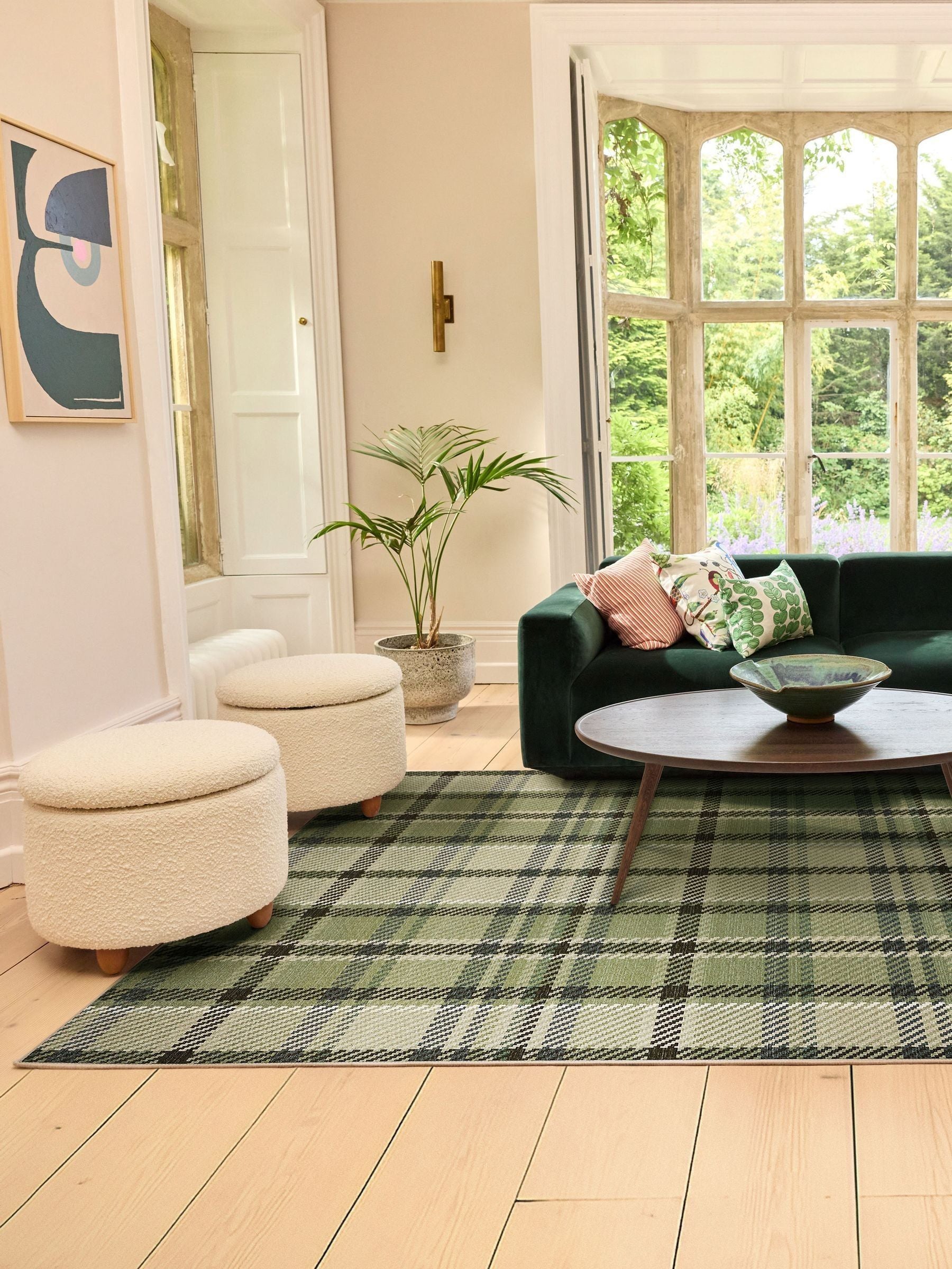 Hug Rug Green Isla Plaid rug, imported from the UK