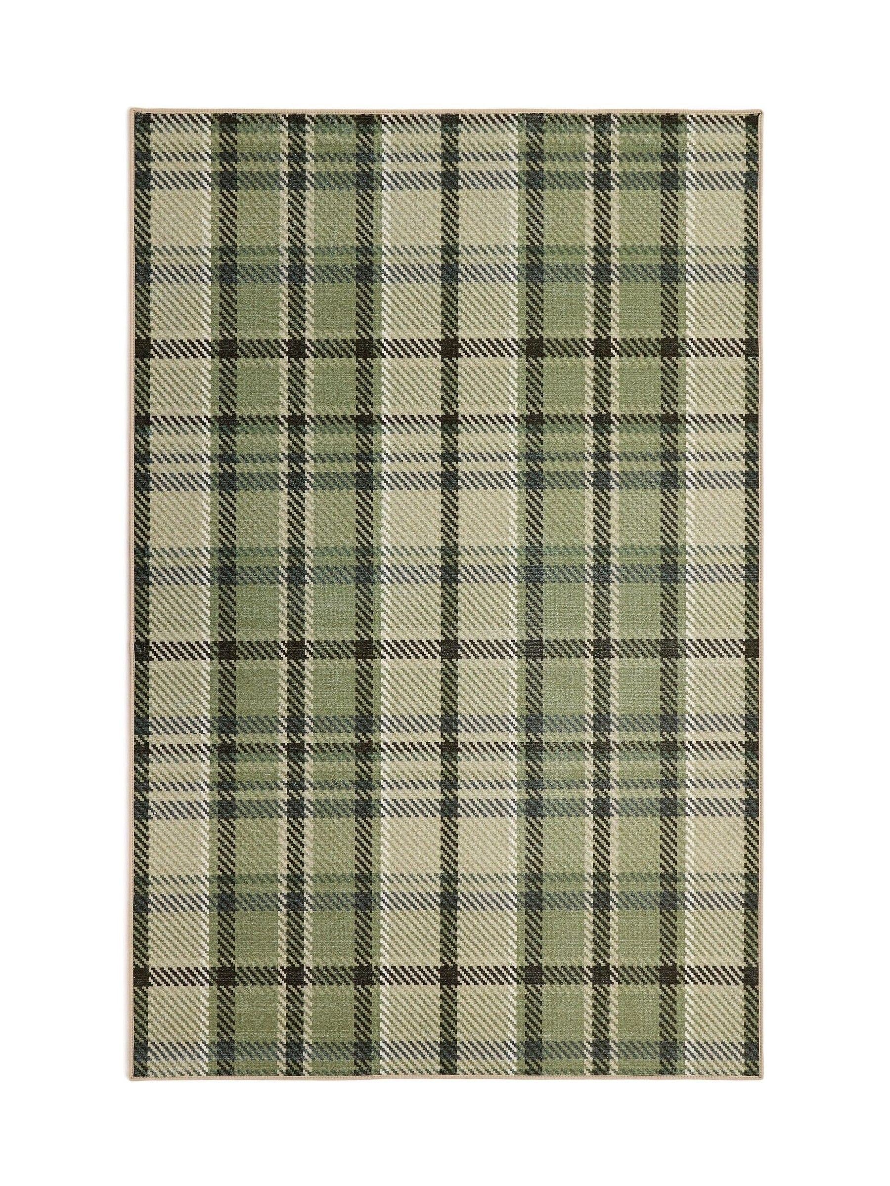 Hug Rug Green Isla Plaid rug, imported from the UK