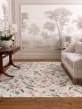 Hug Rug Pink Blooming Peonies rug, imported from the UK