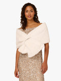 Adrianna Papell white faux fur wrap cover-up, imported from the UK