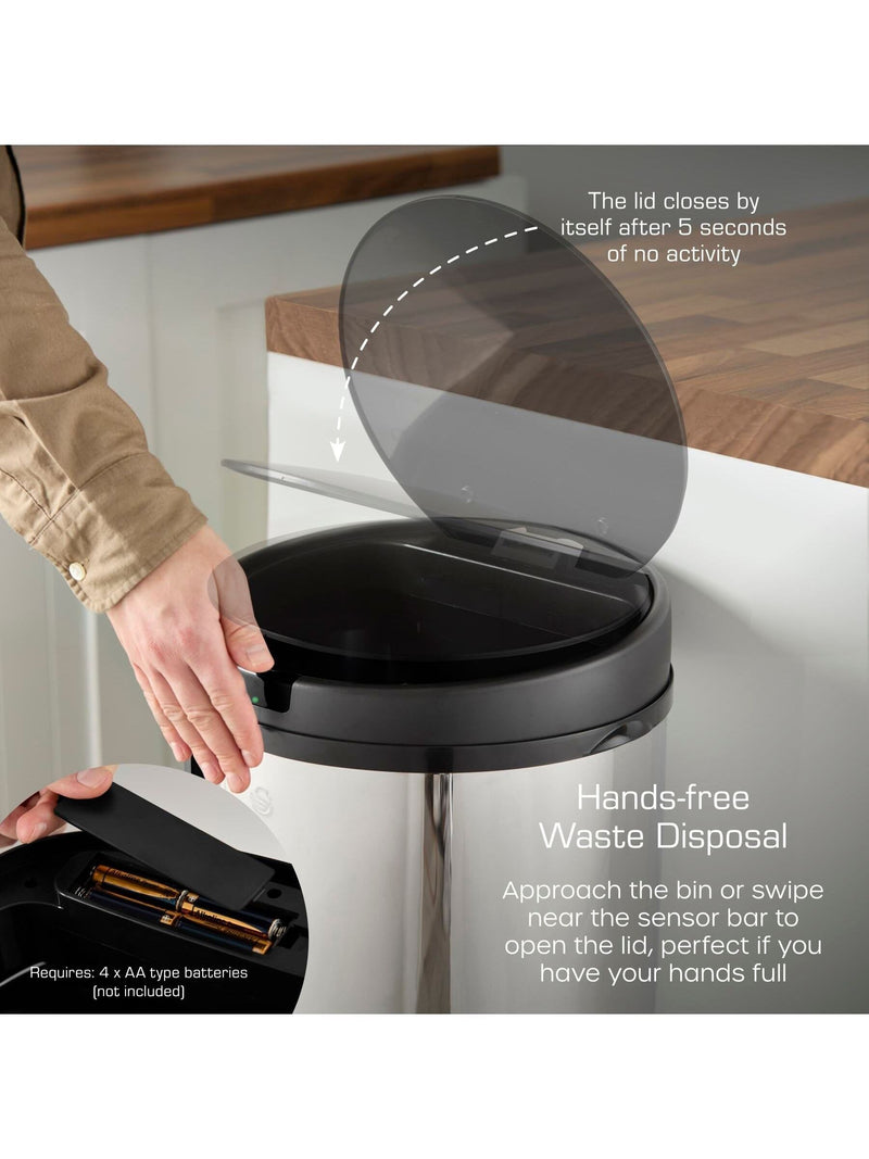Swan stainless steel sensor bin 50L (British brand)