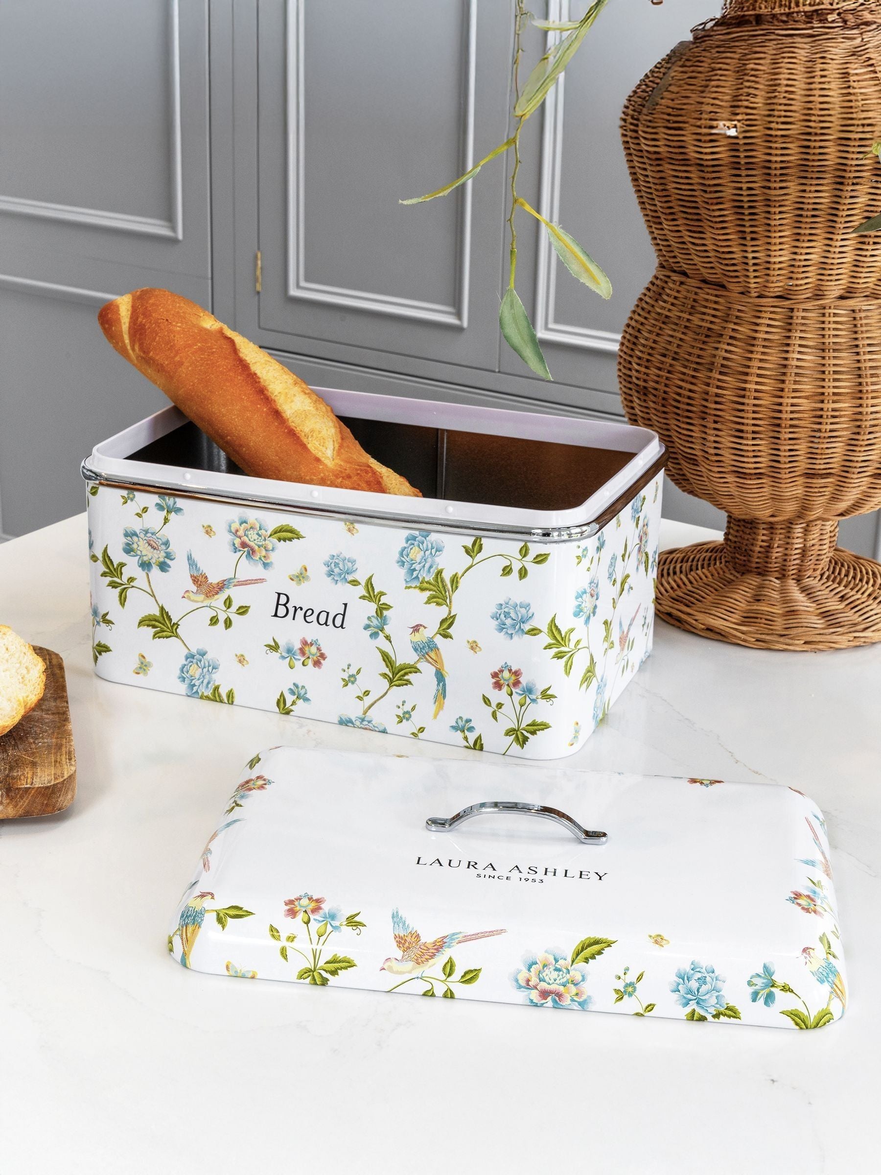 Laura Ashley Elveden White bread bin - British product