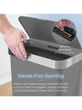 Tower Black Rectangular Sensor Bin 50L - British product