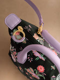 Cath Kidston black floral mini tote cross-body bag (British brand)