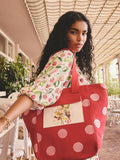 Cath Kidston red polka dot large market tote (British brand)