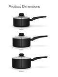 Swan Black Townhouse 3 Piece Saucepan Set