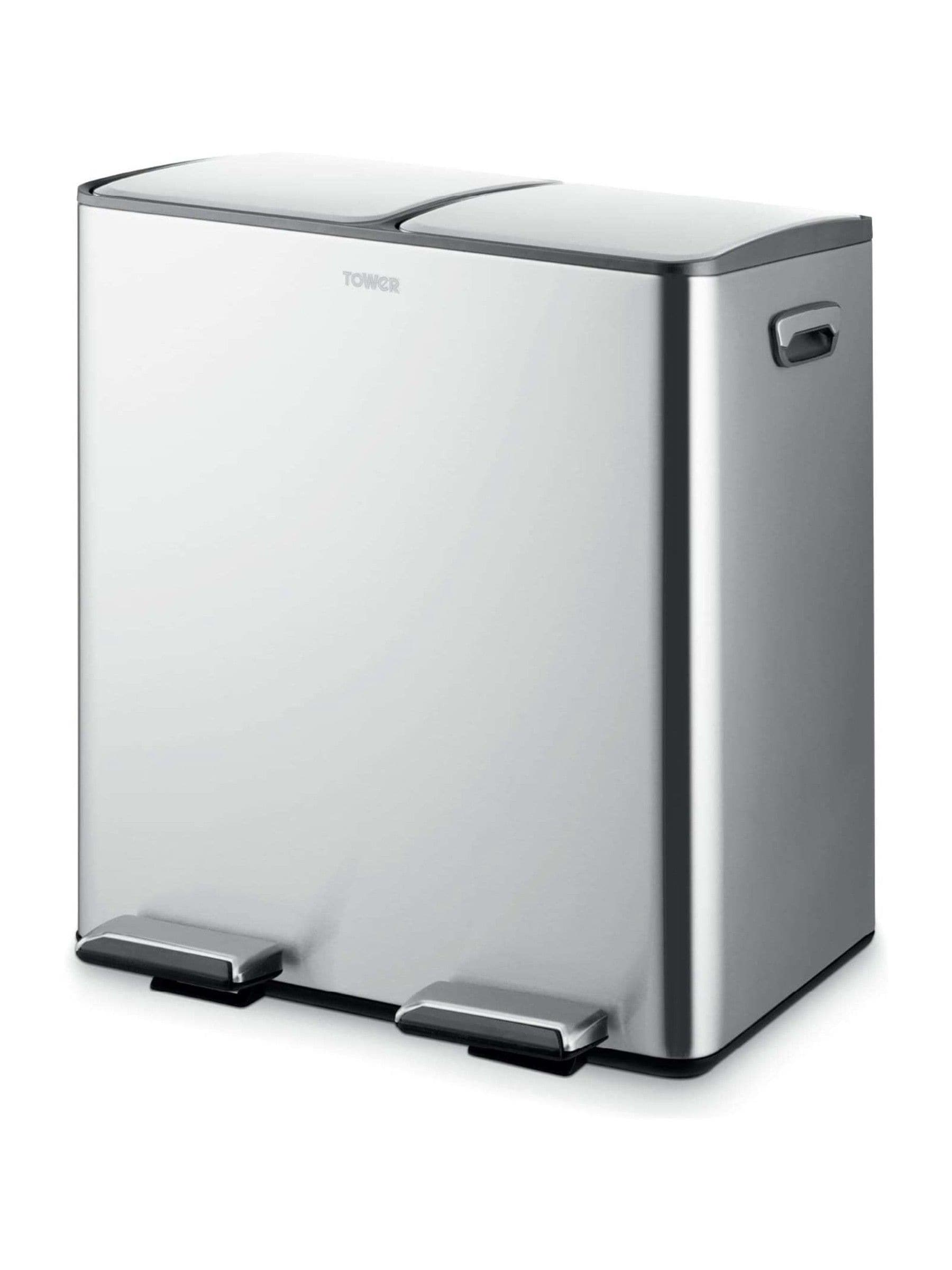 Tower Stainless Steel 40L Pedal Bin 2 x 20L