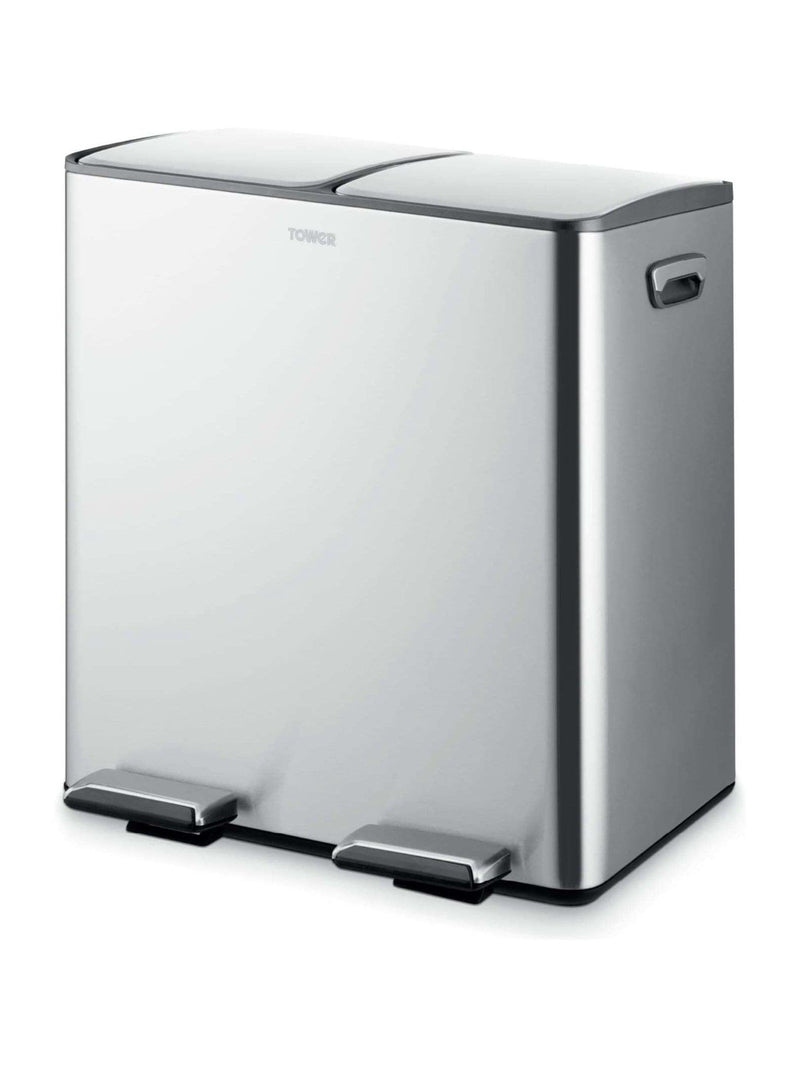 Tower Stainless Steel 40L Pedal Bin 2 x 20L