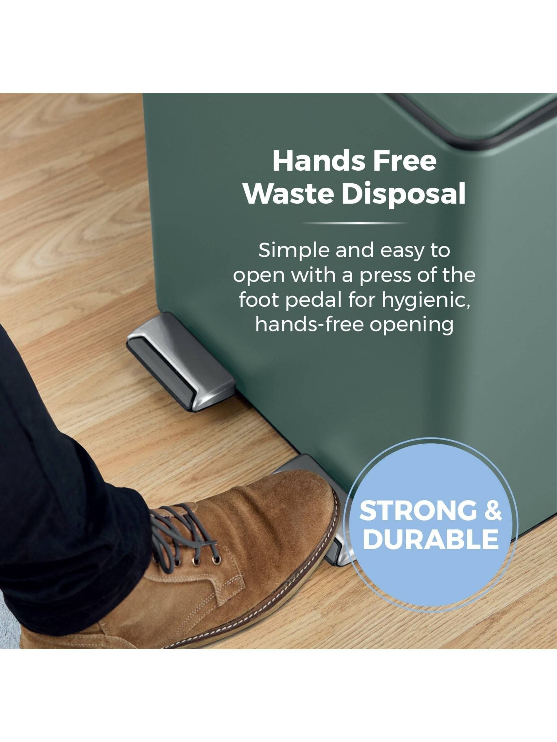 Tower Forest Green 40L Pedal Bin 2 x 20L