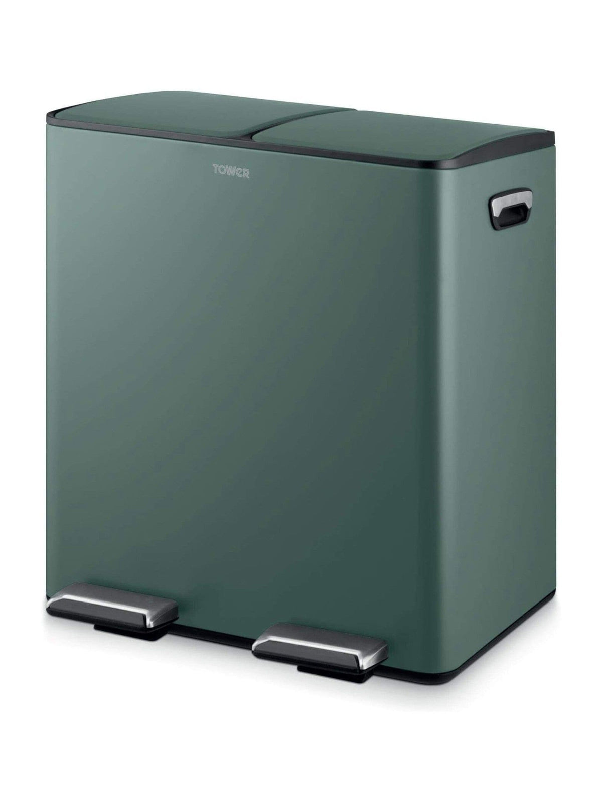 Tower Forest Green 40L Pedal Bin 2 x 20L