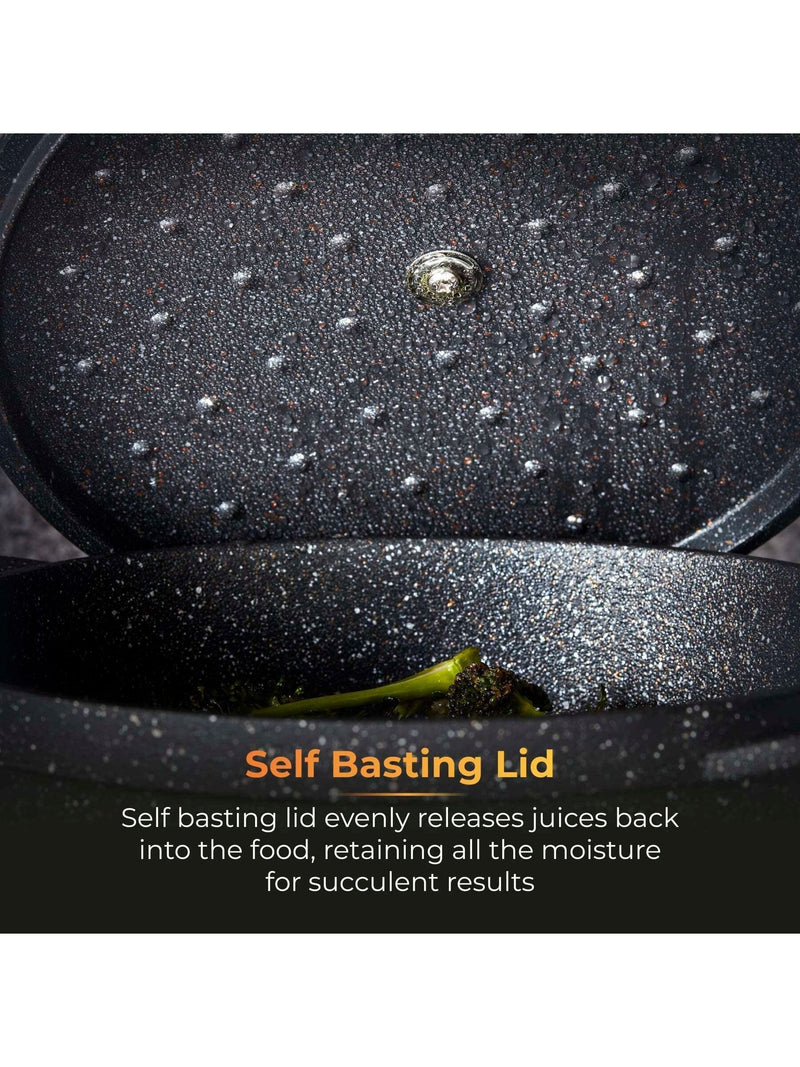 Tower Black 20cm Casserole Dish with Aluminium Lid