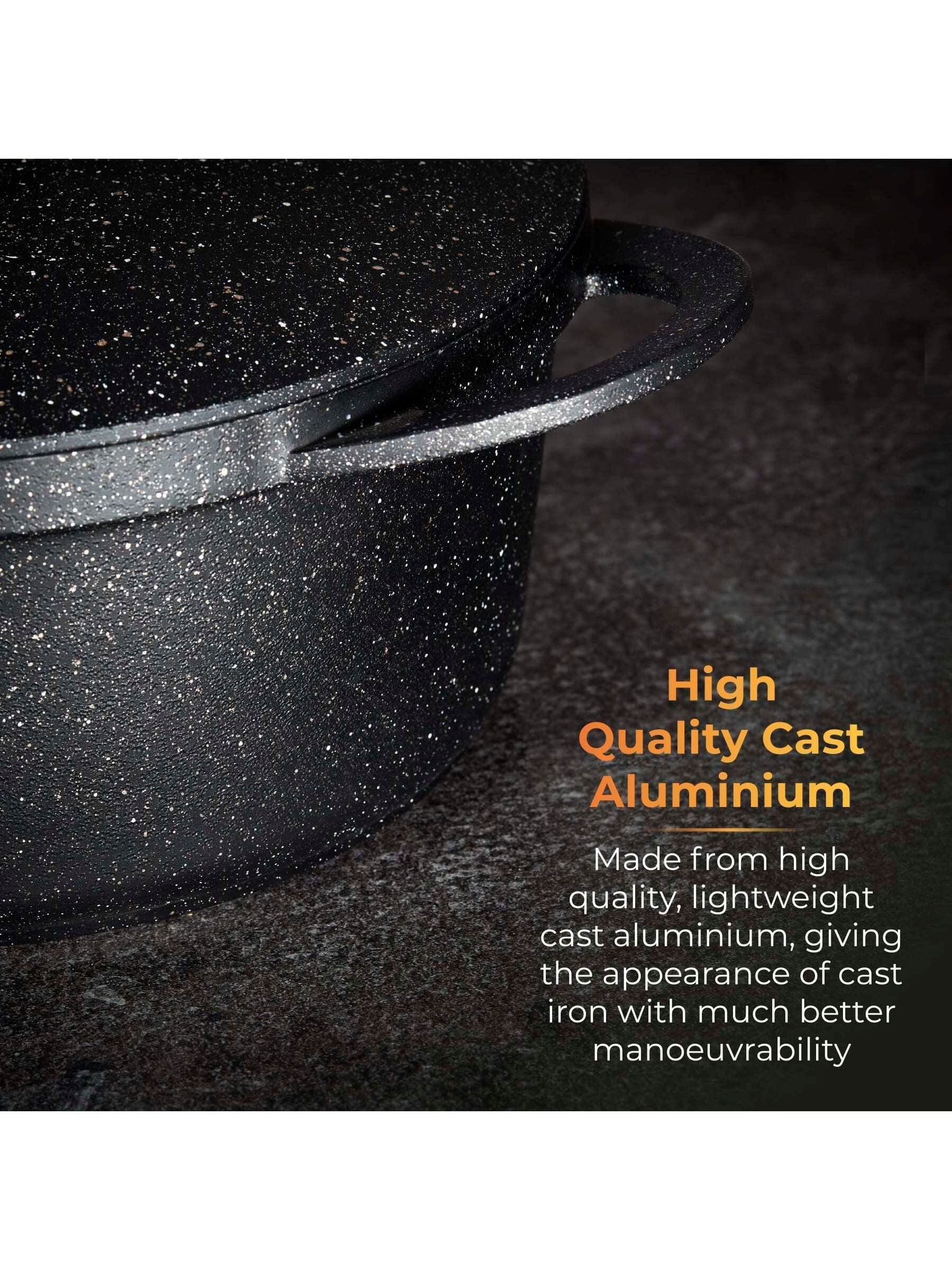 Tower Black 20cm Casserole Dish with Aluminium Lid