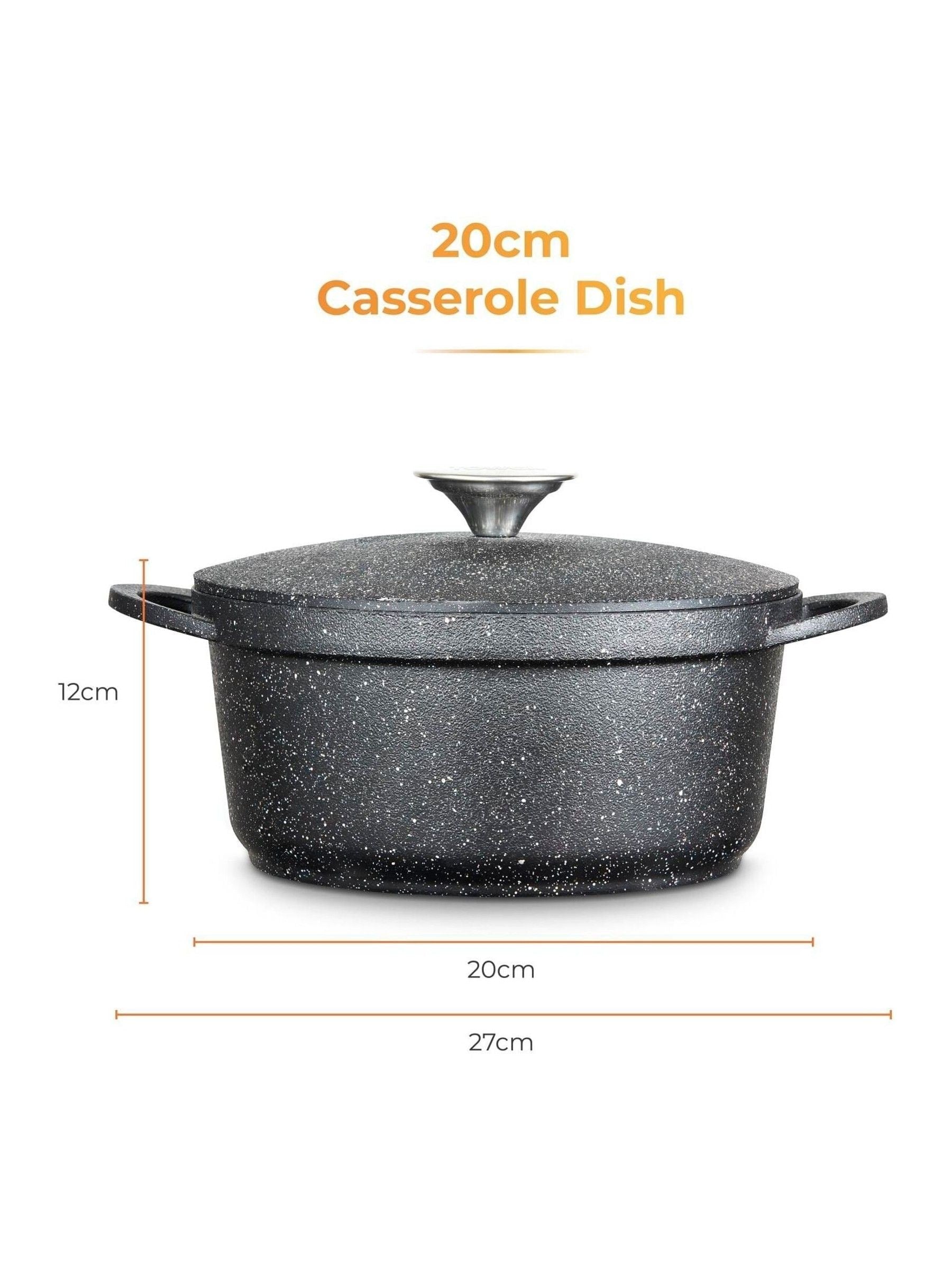 Tower Black 20cm Casserole Dish with Aluminium Lid