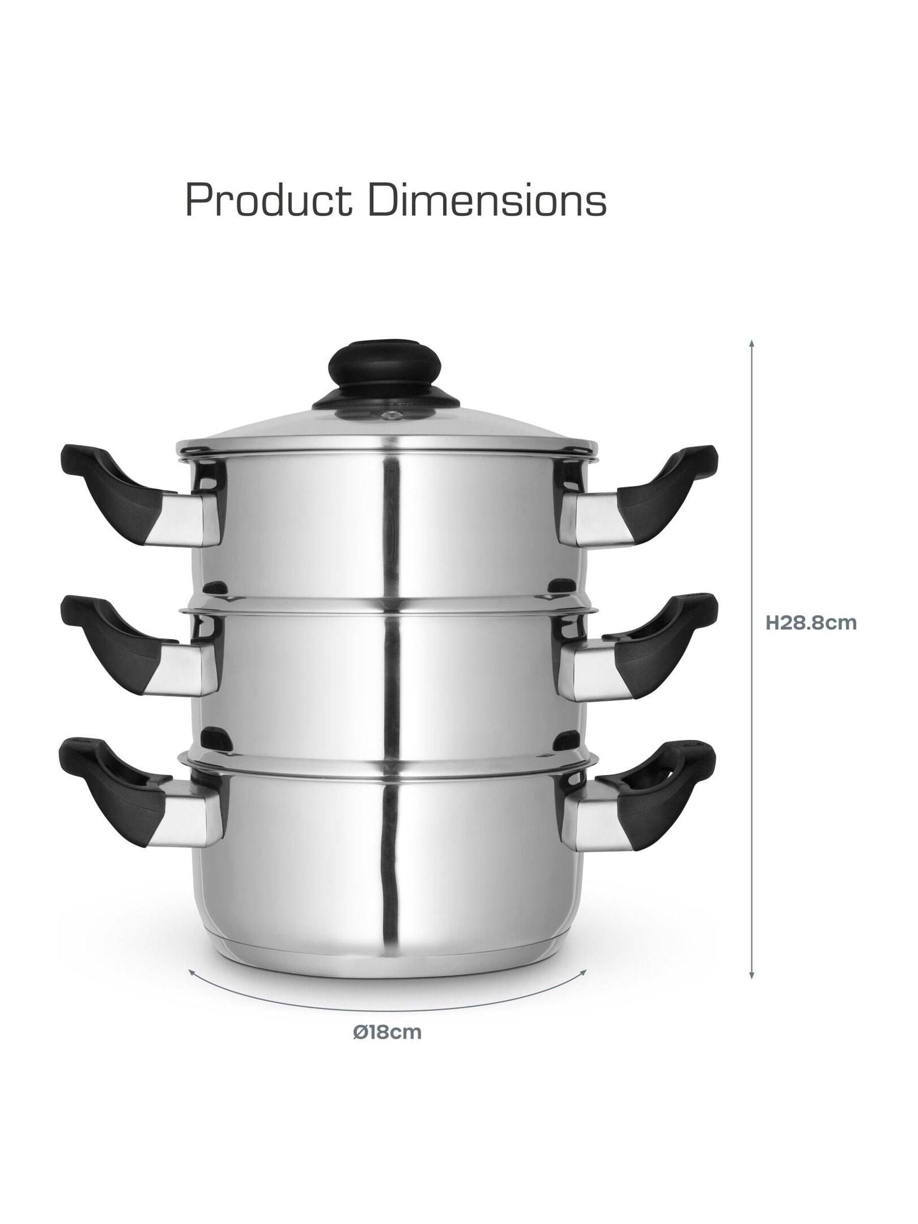 Swan stainless steel 3 tier steamer 18cm - British product