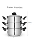 Swan stainless steel 3 tier steamer 18cm - British product