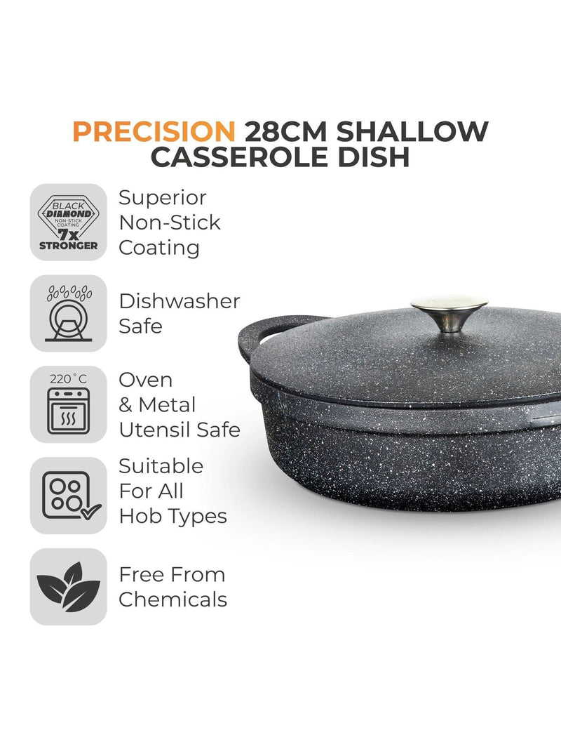 Tower Black Shallow Casserole Dish 28cm (British brand)