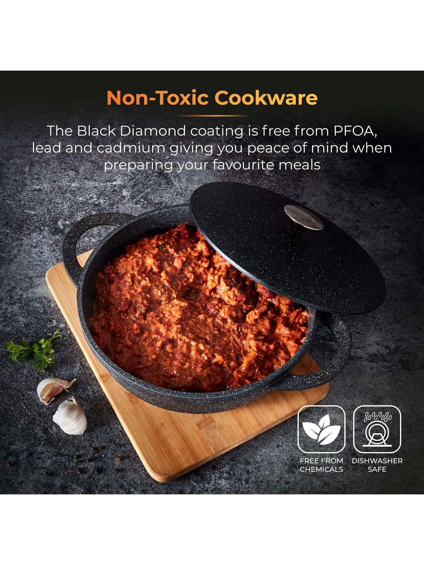 Tower Black Shallow Casserole Dish 28cm (British brand)