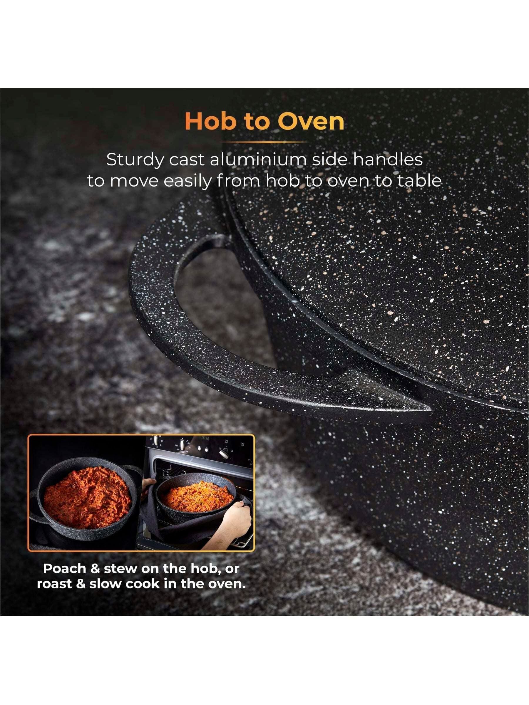 Tower Black Shallow Casserole Dish 28cm (British brand)