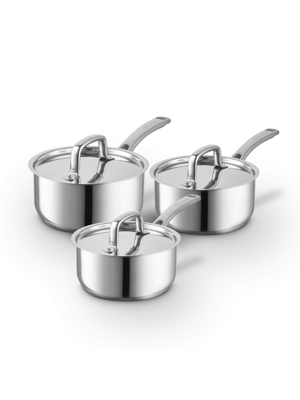 Sur La Table 3 Piece Stainless Steel Saucepan Set