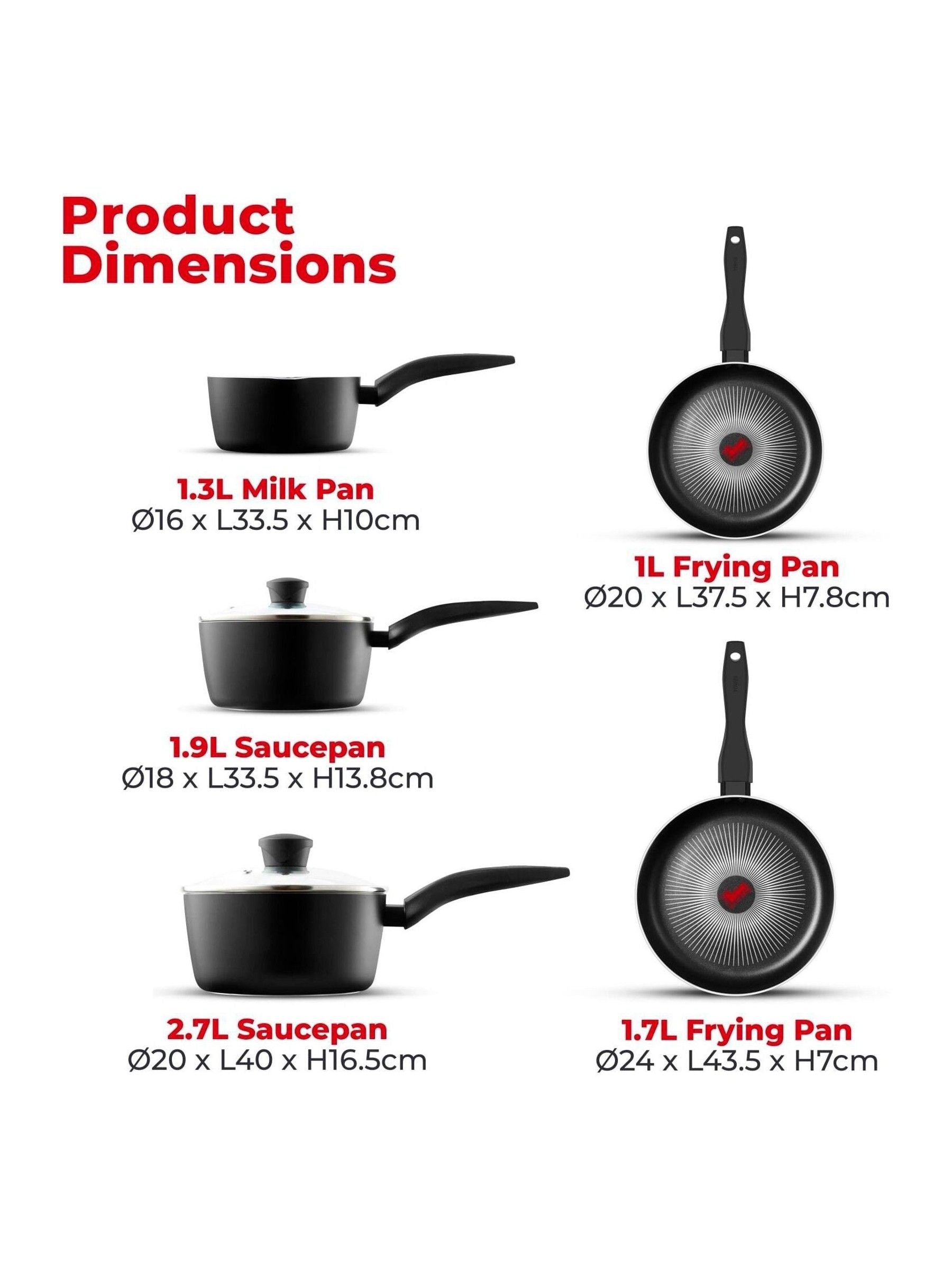 Tower 5 piece black cookware set (British brand)