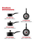 Tower 5 piece black cookware set (British brand)