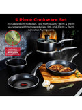 Tower 5 piece black cookware set (British brand)