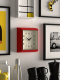 Jones Clocks Red A Retro Square Wall Clock, UK version