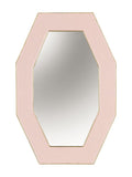 Pink Octagonal Wall Mirror with Wide Frame