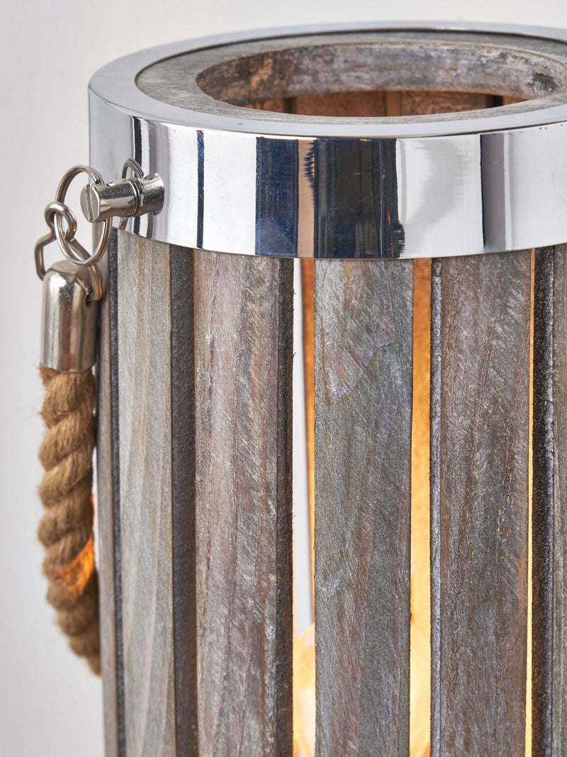 Pacific Grey small Austell wash wood lantern light - British product