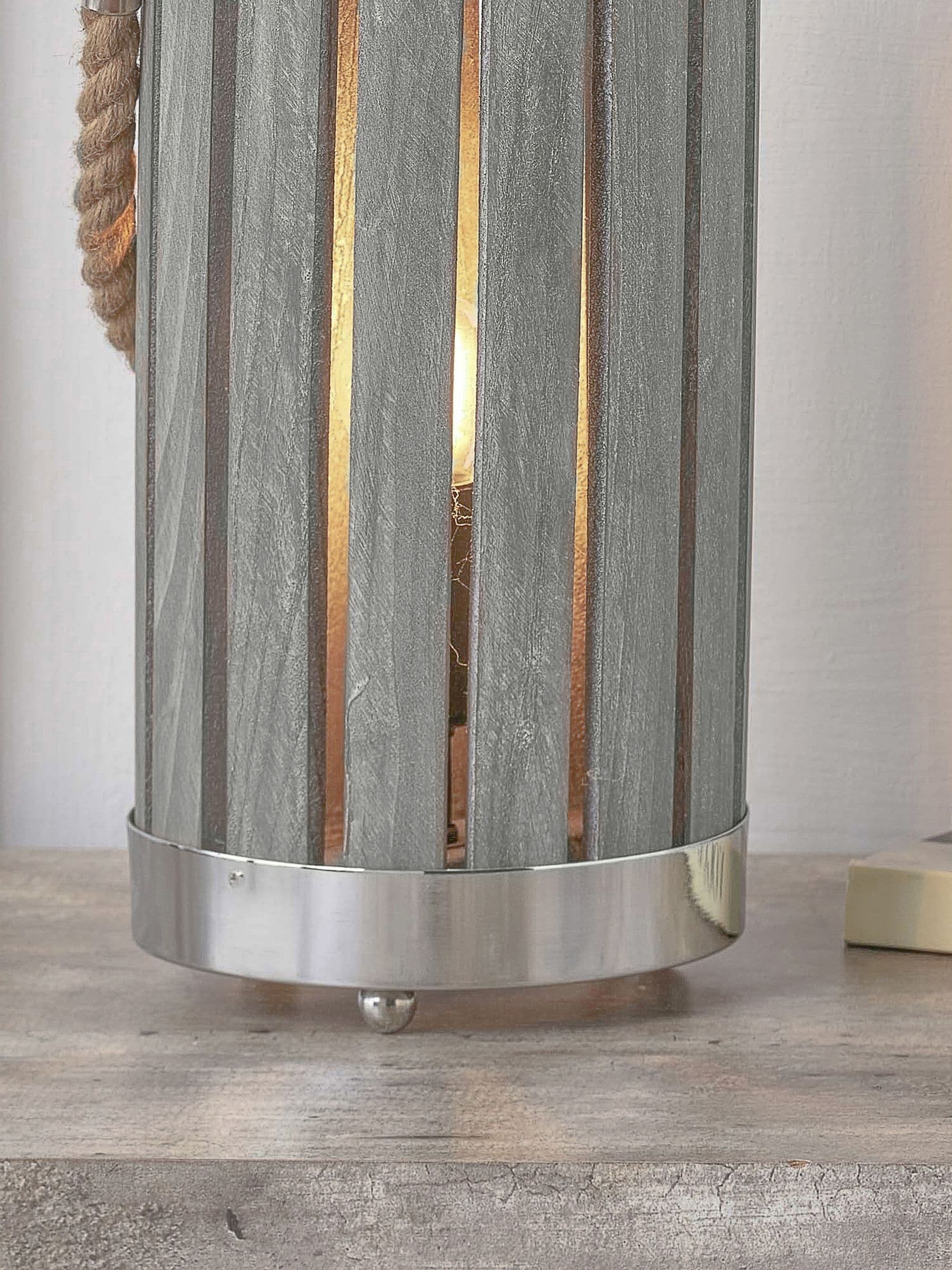 Pacific Grey small Austell wash wood lantern light - British product