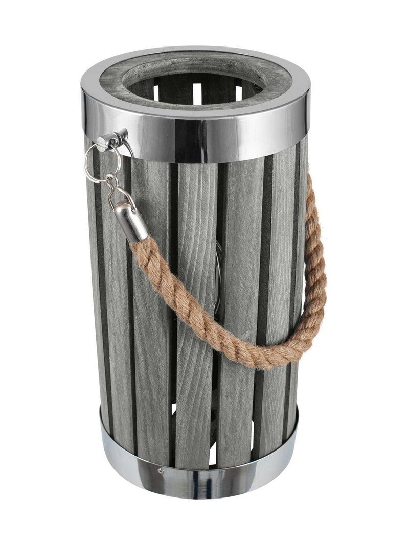 Pacific Grey small Austell wash wood lantern light - British product