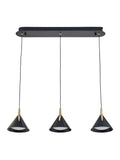 Pacific Black 3 drop LED pendant ceiling light (British brand)