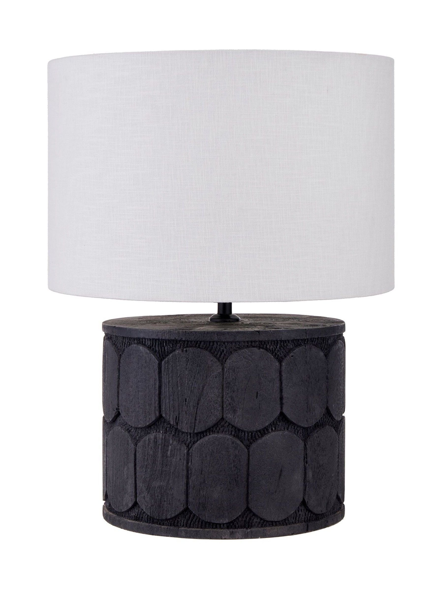 Pacific Cezara table lamp in wood and linen, imported from the UK