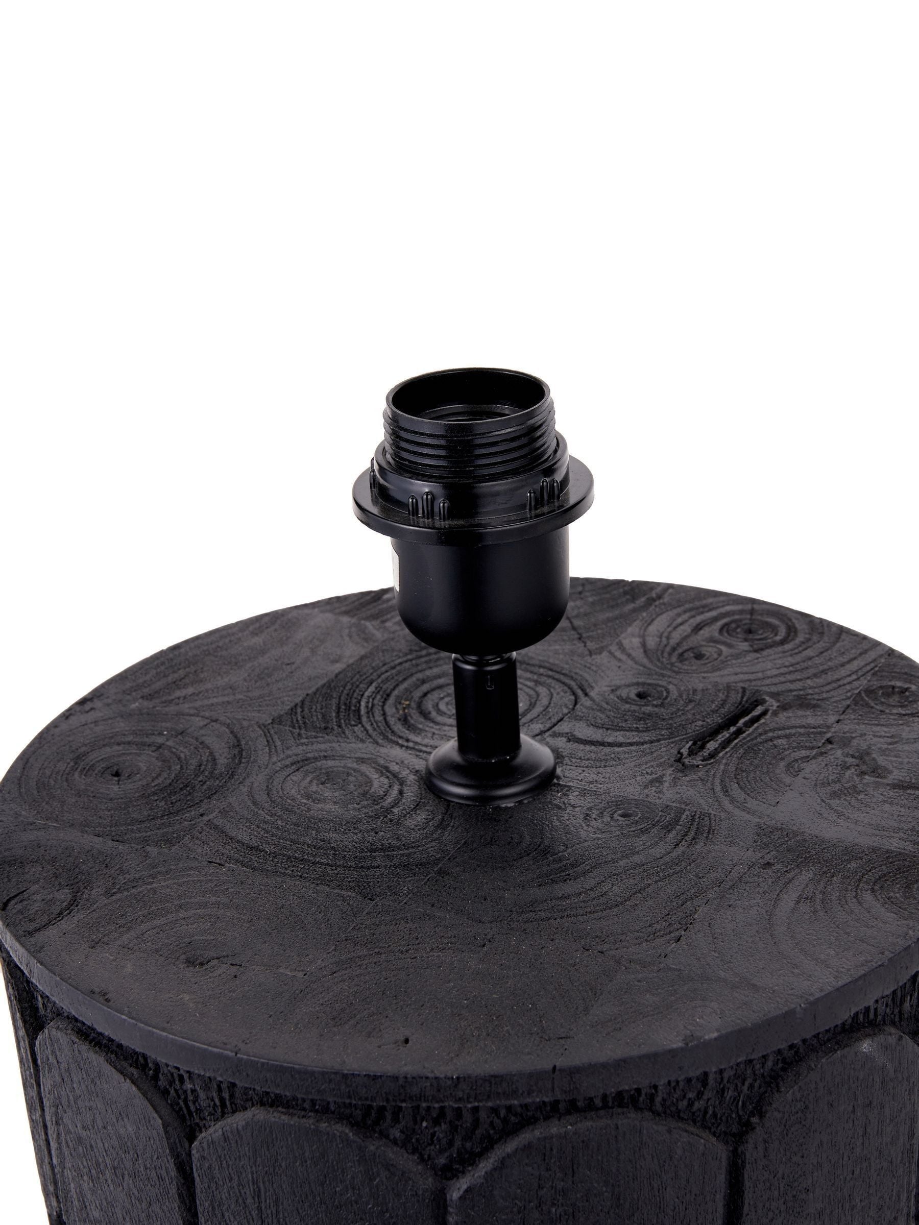 Pacific Cezara table lamp in wood and linen, imported from the UK