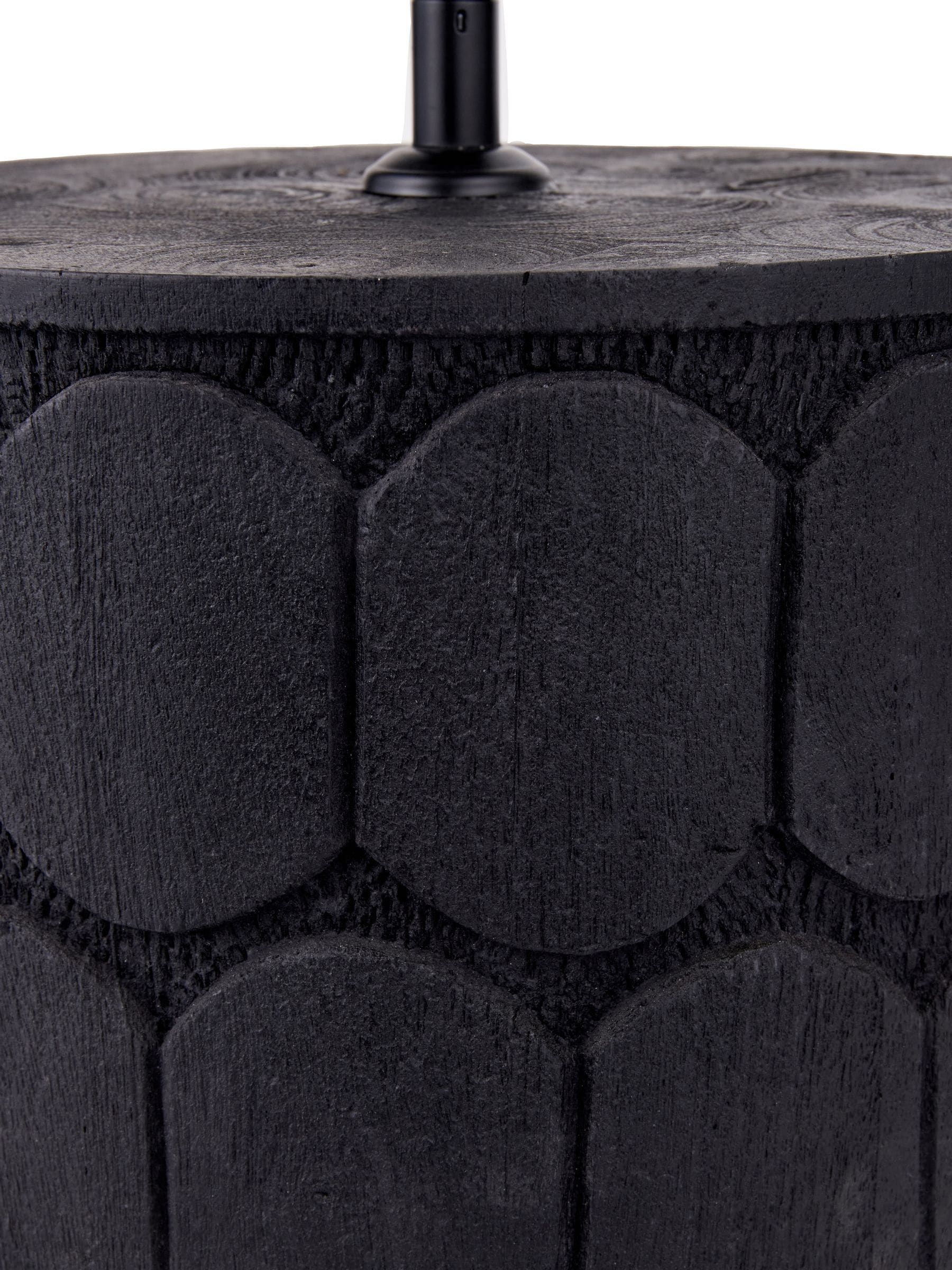Pacific Cezara table lamp in wood and linen, imported from the UK